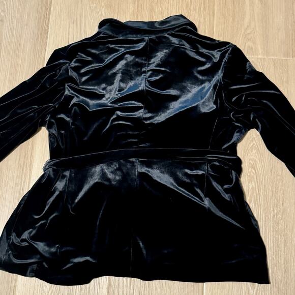 NWT! J JILL WEAREVER BLACK VELVET KNIT BLAZER-XL ONE BUTTON FRONT-GORGEOUS! - Picture 2 of 6